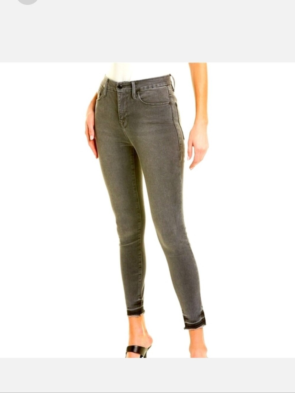 Good American Good Legs Crop Women's High-Rise Grey Skinny Jeans